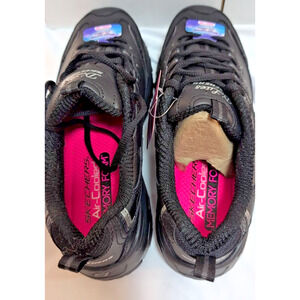 skechers d lites 7.5 memory foam black air cooled
